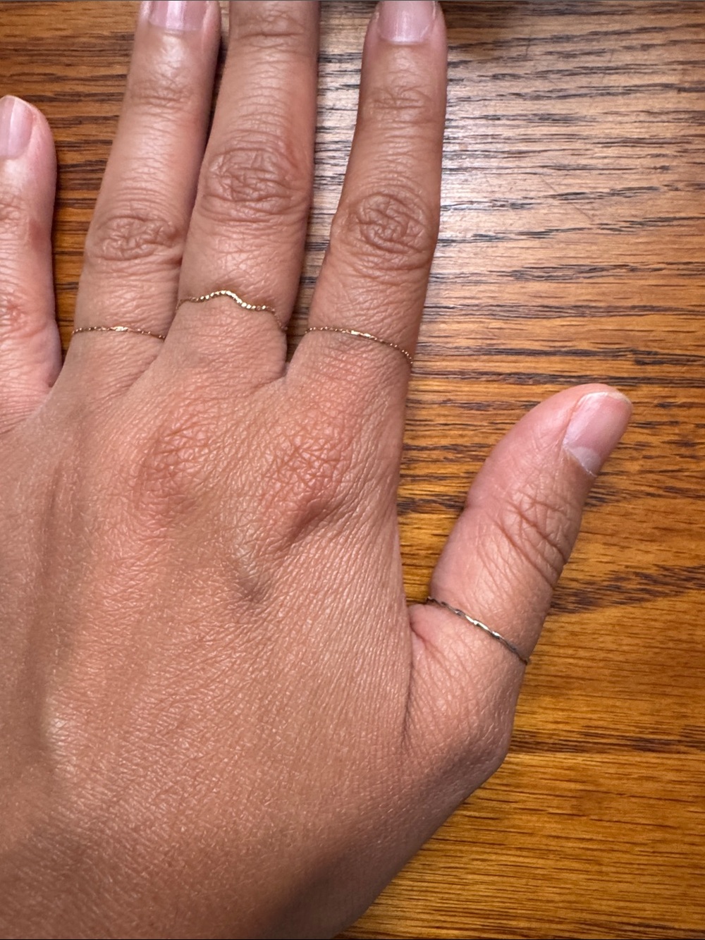 Local Eclectic White Gold Women's Stackable Band Ring, Size 7 - Picture 3 of 4